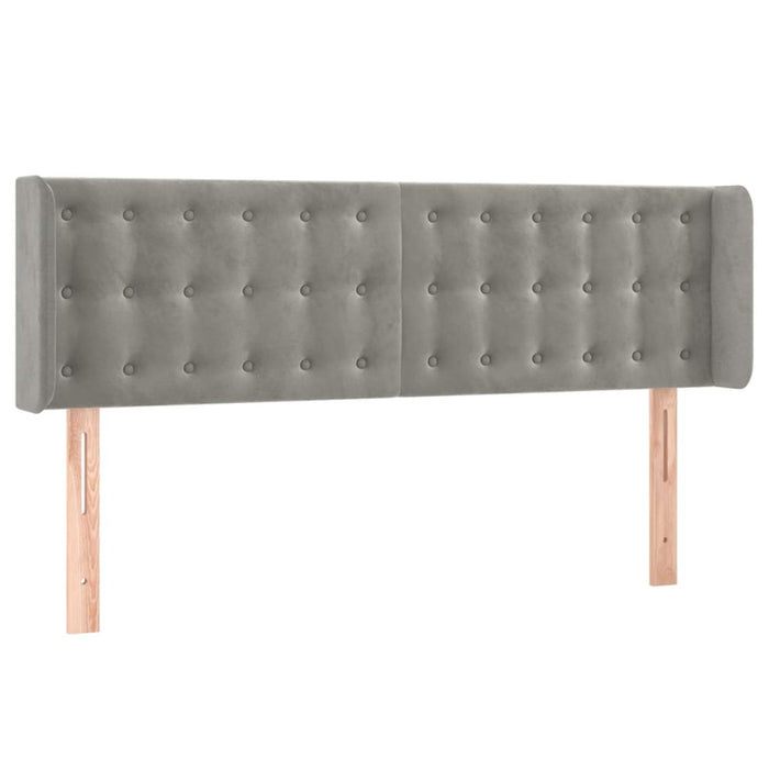 Tăblie de pat cu LED, gri deschis, 147x16x78/88 cm, catifea - WALTI WALTI