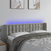 Tăblie de pat cu LED, gri deschis, 147x16x78/88 cm, catifea - WALTI WALTI