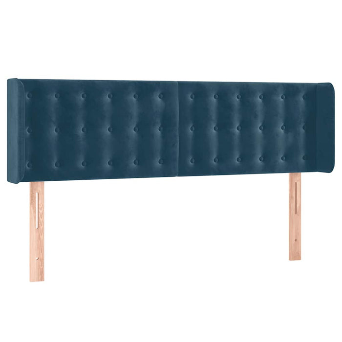 Tăblie de pat cu LED, albastru închis, 147x16x78/88 cm, catifea - WALTI WALTI