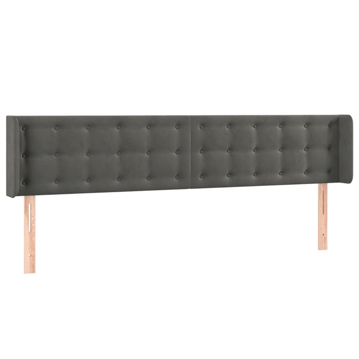 Tăblie de pat cu LED, gri închis, 163x16x78/88 cm, catifea - WALTI WALTI
