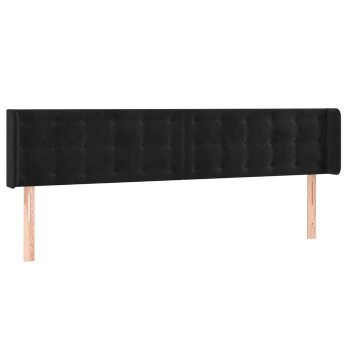 Tăblie de pat cu LED, negru, 163x16x78/88 cm, catifea - WALTI WALTI
