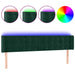 Tăblie de pat cu LED, verde închis, 163x16x78/88 cm, catifea - WALTI WALTI
