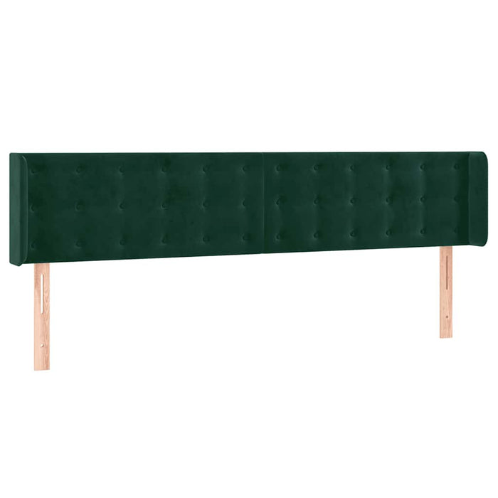 Tăblie de pat cu LED, verde închis, 163x16x78/88 cm, catifea - WALTI WALTI