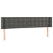 Tăblie de pat cu LED gri închis 183x16x78/88 cm catifea - WALTI WALTI