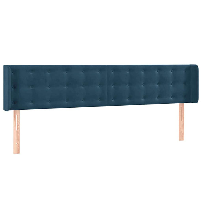 Tăblie de pat cu LED, albastru închis, 183x16x78/88 cm, catifea - WALTI WALTI