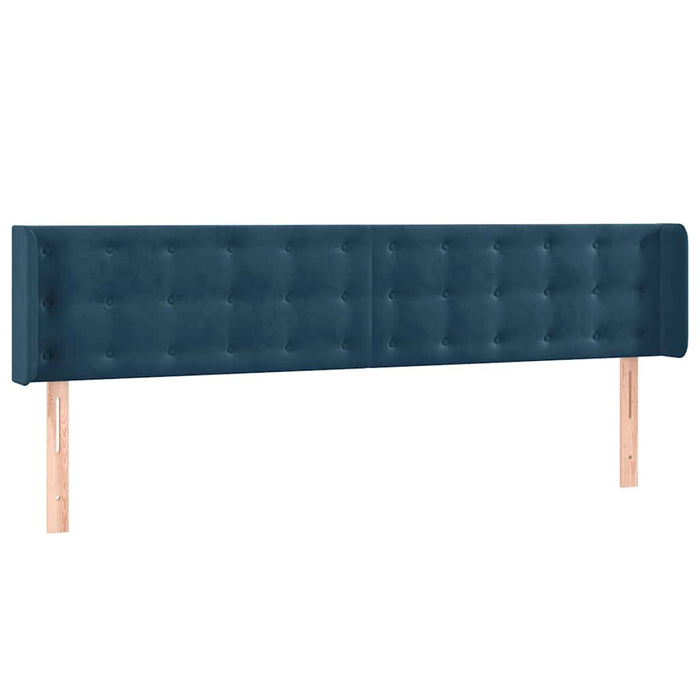 Tăblie de pat cu LED, albastru închis, 203x16x78/88 cm, catifea - WALTI WALTI