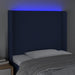 Tăblie de pat cu LED, albastru, 83x16x118/128 cm, textil - WALTI WALTI