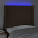 Tăblie de pat cu LED, maro închis, 93x16x118/128 cm, textil - WALTI WALTI