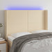 Tăblie de pat cu LED, crem, 147x16x118/128 cm, textil - WALTI WALTI