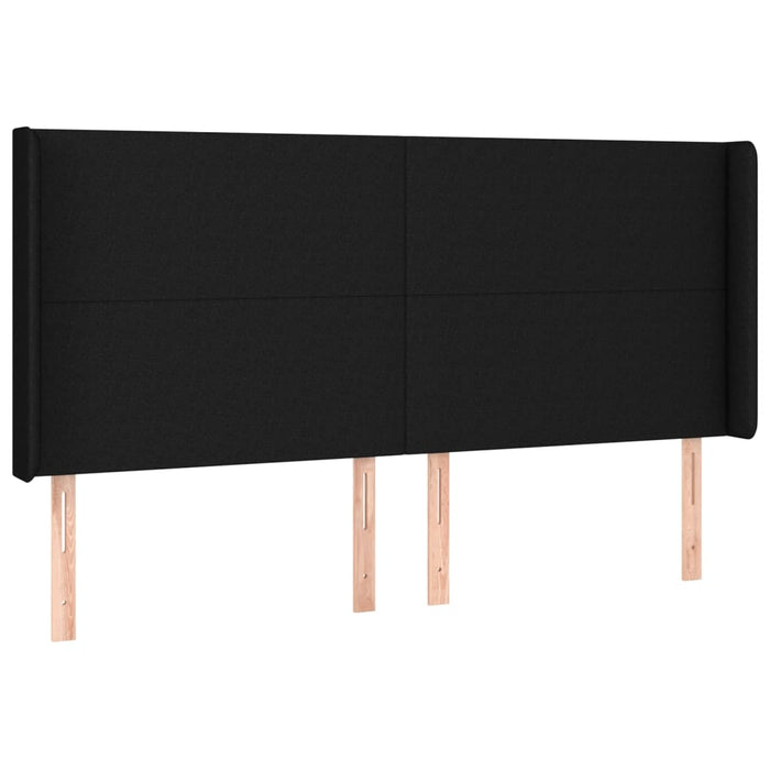 Tăblie de pat cu LED, negru, 163x16x118/128 cm, textil - WALTI WALTI