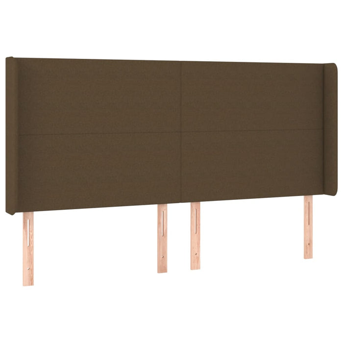 Tăblie de pat cu LED, maro închis, 163x16x118/128 cm, textil - WALTI WALTI