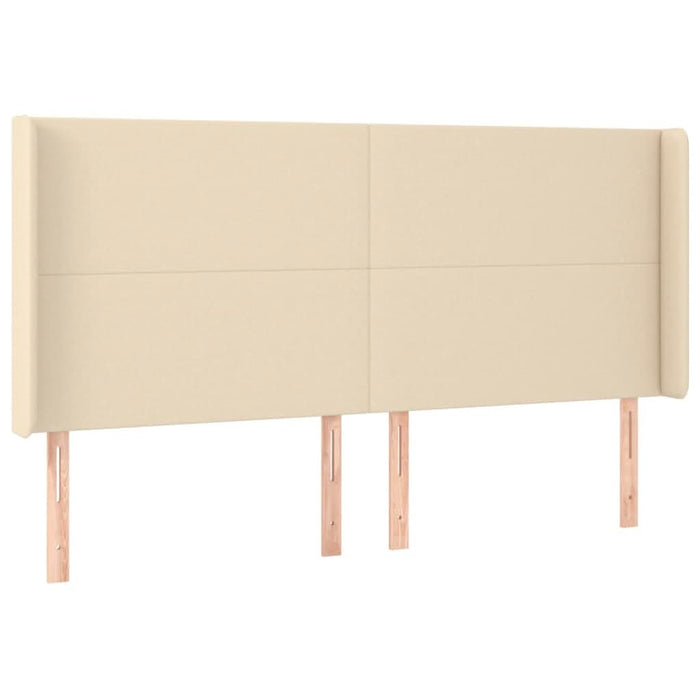 Tăblie de pat cu LED, crem, 163x16x118/128 cm, textil - WALTI WALTI