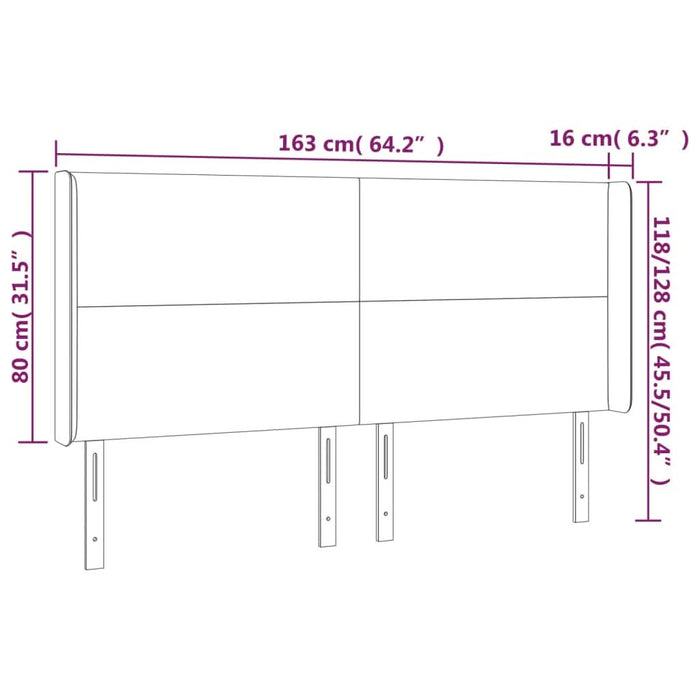 Tăblie de pat cu LED, crem, 163x16x118/128 cm, textil - WALTI WALTI