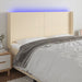 Tăblie de pat cu LED, crem, 163x16x118/128 cm, textil - WALTI WALTI