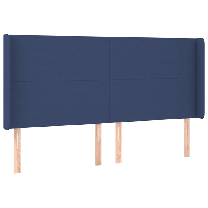 Tăblie de pat cu LED, albastru, 183x16x118/128 cm, textil - WALTI WALTI