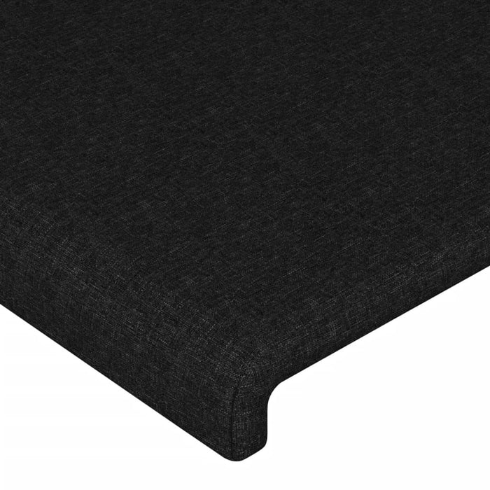 Tăblie de pat cu LED, negru, 203x16x118/128 cm, textil - WALTI WALTI