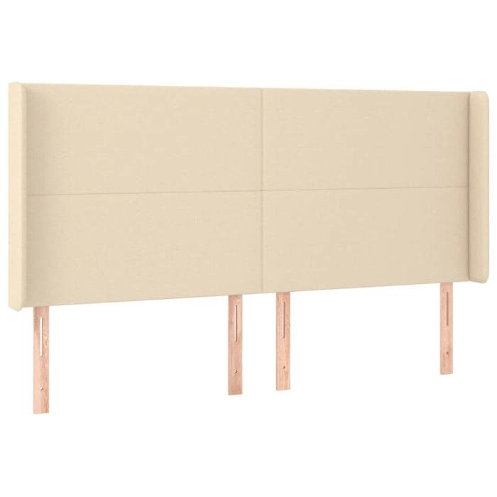 Tăblie de pat cu LED, crem, 203x16x118/128 cm, textil - WALTI WALTI