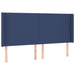 Tăblie de pat cu LED, albastru, 203x16x118/128 cm, textil - WALTI WALTI