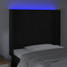 Tăblie de pat cu LED, negru, 93x16x118/128 cm, catifea - WALTI WALTI