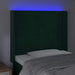 Tăblie de pat cu LED, verde închis, 93x16x118/128cm, catifea - WALTI WALTI