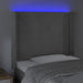 Tăblie de pat cu LED, gri deschis, 103x16x118/128 cm, catifea - WALTI WALTI
