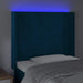 Tăblie de pat cu LED, albastru închis, 103x16x118/128cm catifea - WALTI WALTI