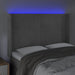 Tăblie de pat cu LED, gri deschis, 147x16x118/128 cm, catifea - WALTI WALTI