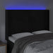 Tăblie de pat cu LED, negru, 147x16x118/128 cm, catifea - WALTI WALTI