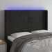 Tăblie de pat cu LED, negru, 147x16x118/128 cm, catifea - WALTI WALTI
