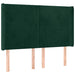 Tăblie de pat cu LED, verde închis, 147x16x118/128 cm, catifea - WALTI WALTI