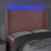 Tăblie de pat cu LED, roz, 147x16x118/128 cm, catifea - WALTI WALTI