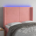 Tăblie de pat cu LED, roz, 147x16x118/128 cm, catifea - WALTI WALTI