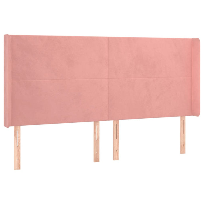 Tăblie de pat cu LED, roz, 163x16x118/128 cm, catifea - WALTI WALTI