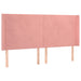 Tăblie de pat cu LED, roz, 163x16x118/128 cm, catifea - WALTI WALTI