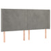 Tăblie de pat cu LED, gri deschis, 183x16x118/128 cm, catifea - WALTI WALTI