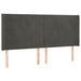 Tăblie de pat cu LED, gri închis, 183x16x118/128 cm, catifea - WALTI WALTI