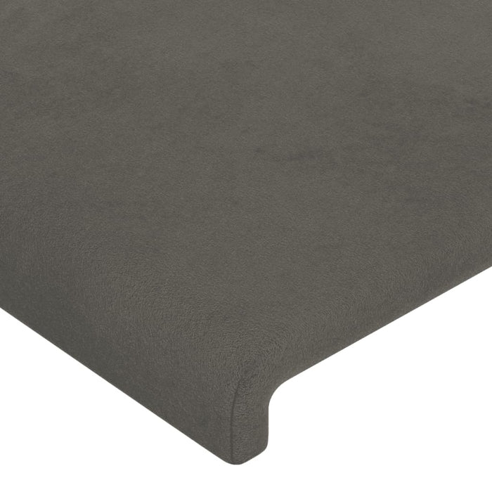 Tăblie de pat cu LED, gri închis, 183x16x118/128 cm, catifea - WALTI WALTI