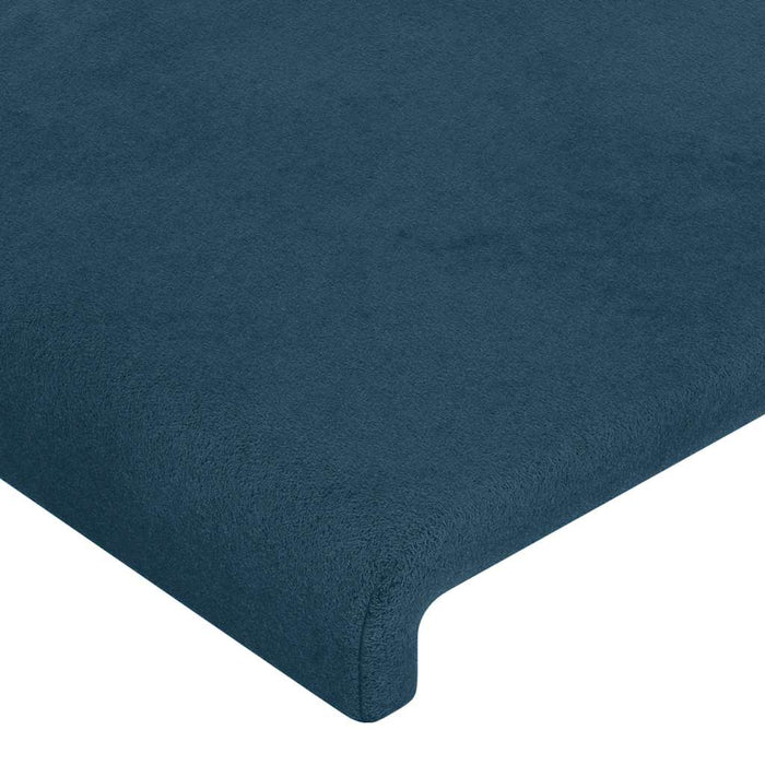 Tăblie de pat cu LED, albastru închis, 183x16x118/128cm catifea - WALTI WALTI