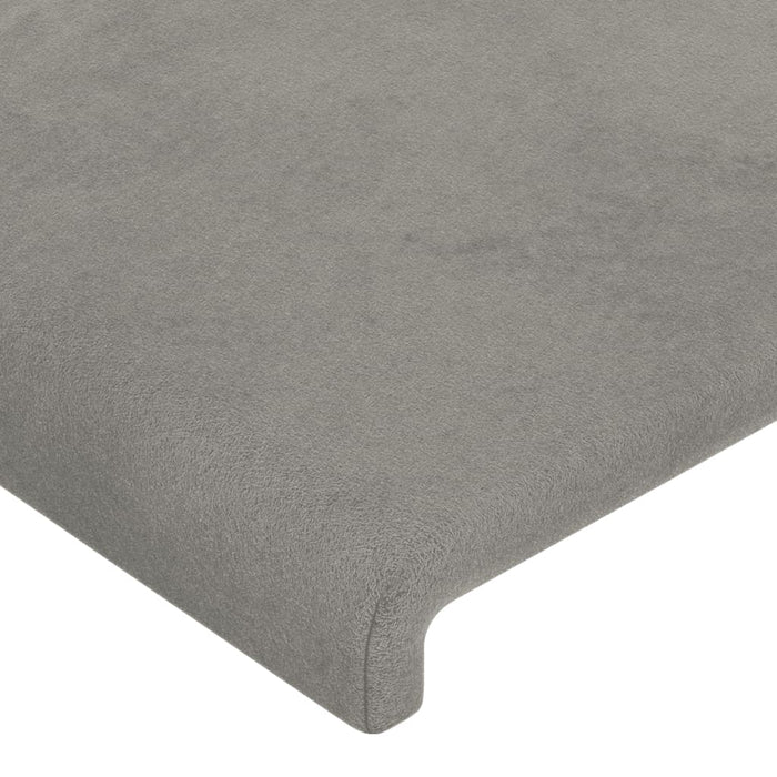 Tăblie de pat cu LED, gri deschis, 203x16x118/128 cm, catifea - WALTI WALTI