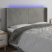 Tăblie de pat cu LED, gri deschis, 203x16x118/128 cm, catifea - WALTI WALTI