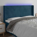 Tăblie de pat cu LED, albastru închis, 203x16x118/128cm catifea - WALTI WALTI