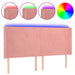 Tăblie de pat cu LED, roz, 203x16x118/128 cm, catifea - WALTI WALTI