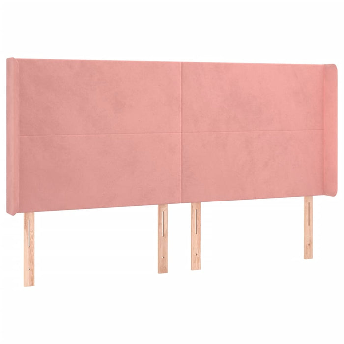 Tăblie de pat cu LED, roz, 203x16x118/128 cm, catifea - WALTI WALTI