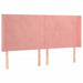 Tăblie de pat cu LED, roz, 203x16x118/128 cm, catifea - WALTI WALTI