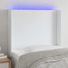 Tăblie de pat cu LED, alb, 83x16x118/128 cm, piele ecologică - WALTI WALTI