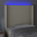 Tăblie de pat cu LED, crem, 83x16x118/128 cm, piele ecologică - WALTI WALTI