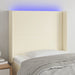 Tăblie de pat cu LED, crem, 83x16x118/128 cm, piele ecologică - WALTI WALTI