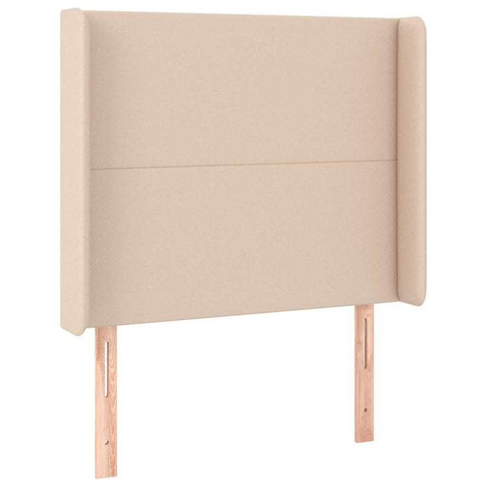 Tăblie de pat cu LED cappuccino 83x16x118/128cm piele ecologică WALTI