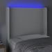 Tăblie de pat cu LED, alb, 93x16x118/128 cm, piele ecologică - WALTI WALTI
