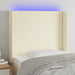 Tăblie de pat cu LED, crem, 93x16x118/128 cm, piele ecologică - WALTI WALTI